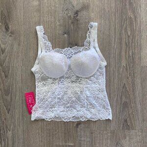 brand new ~ 2000s pearl white lace bustier